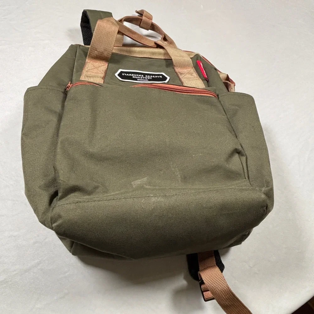 Starbucks Reserve Roastery Shanghai Reisenthel Backpack Olive Green Canvas Bag